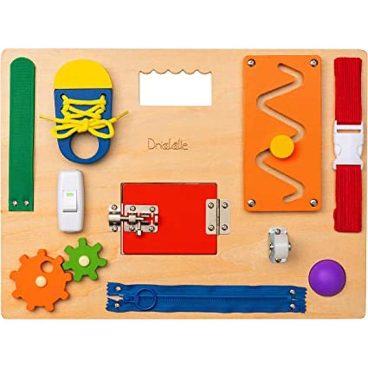 Tablero de actividades Montessori de madera para niños