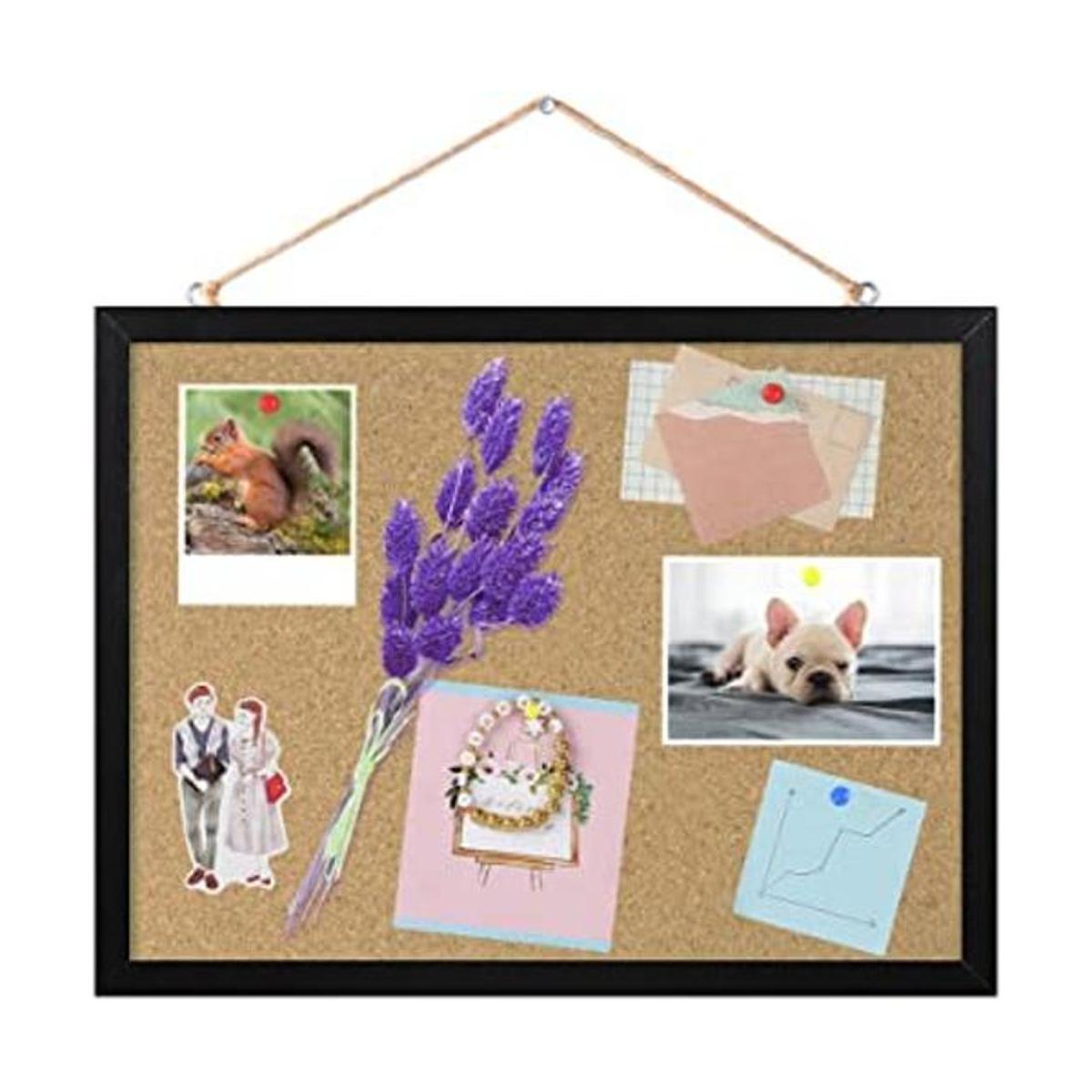 Tablero de anuncios de corcho de 15.7 x 12 pulgadas con