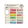 Tablero de anuncios de confeti Happy Birthdays con texto_1