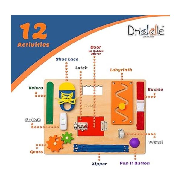 Tablero de actividades Montessori de madera para niños_2