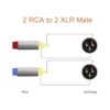 TISINO Cable doble RCA a XLR 2 RCA a 2 XLR macho HiFi_6