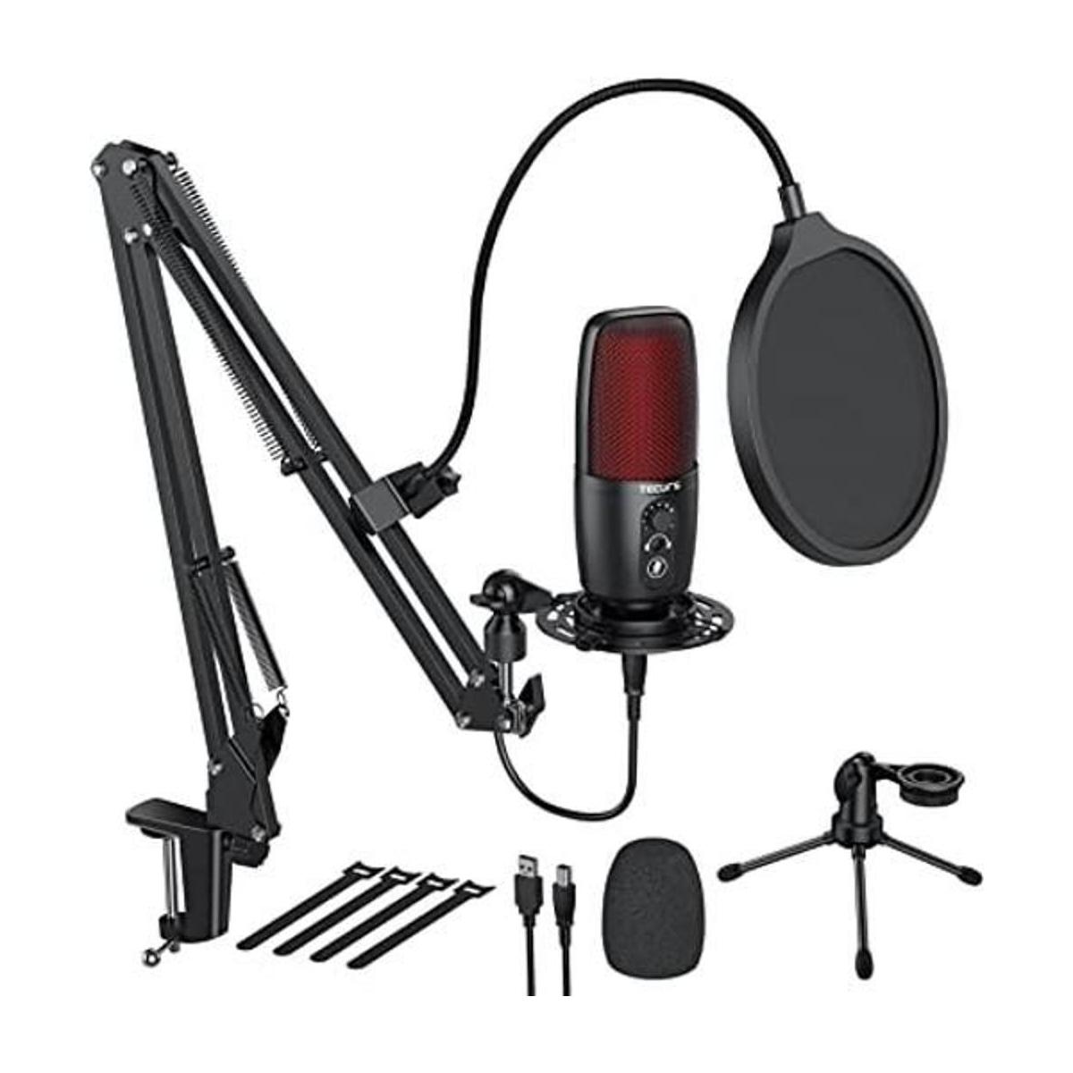TECURS Micrófono para juegos kit de micrófono USB para