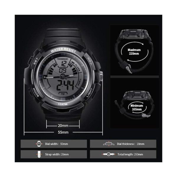 TEKMAGIC 10 ATM Digital sumergible reloj de buceo 328.1 ft