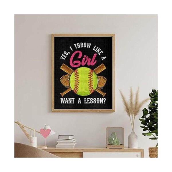 Sí I Throw Like A Girl Want A Lesson Softball Cool DIY 5D