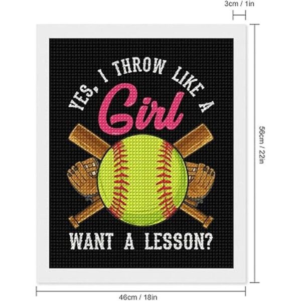 Sí I Throw Like A Girl Want A Lesson Softball Cool DIY 5D