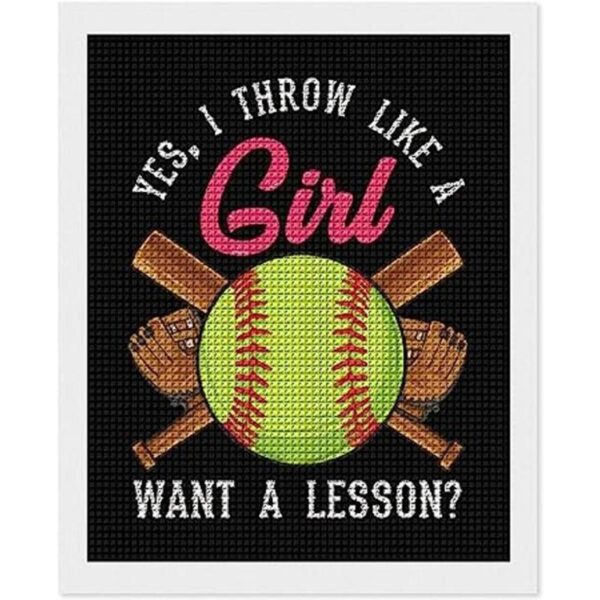 Sí I Throw Like A Girl Want A Lesson Softball Cool DIY 5D