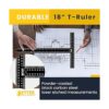 T Square T Ruler regla de metal en T de 18 pulgadas_2