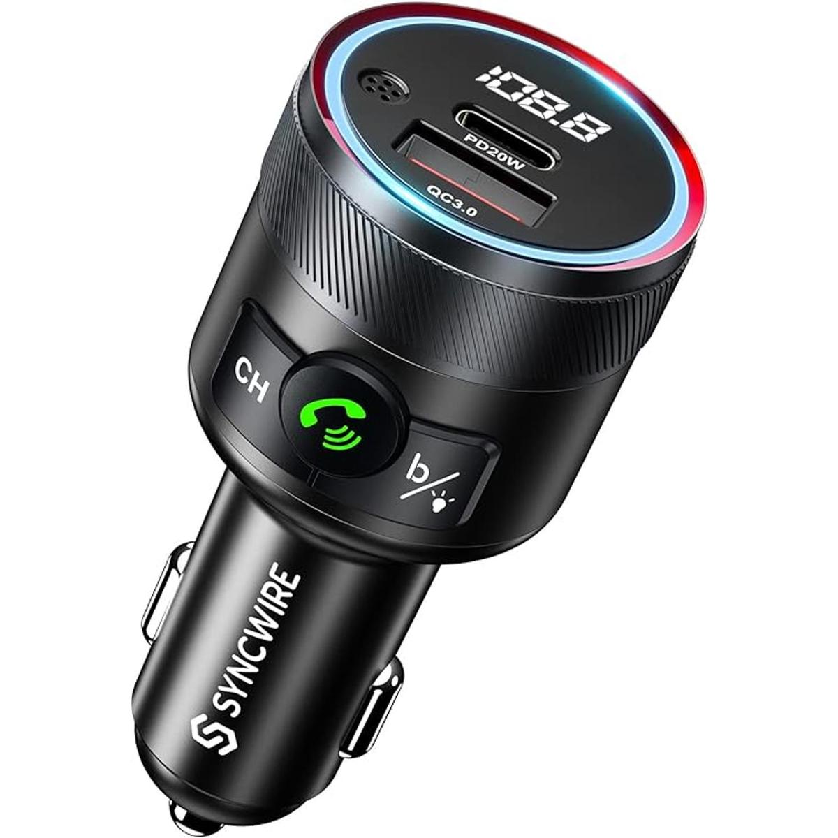 Syncwire Transmisor FM Bluetooth 5.1 para automóvil 38 W