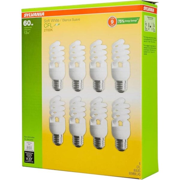 Sylvania Bombilla en espiral CFL T2 de 13 W equivalente a_2