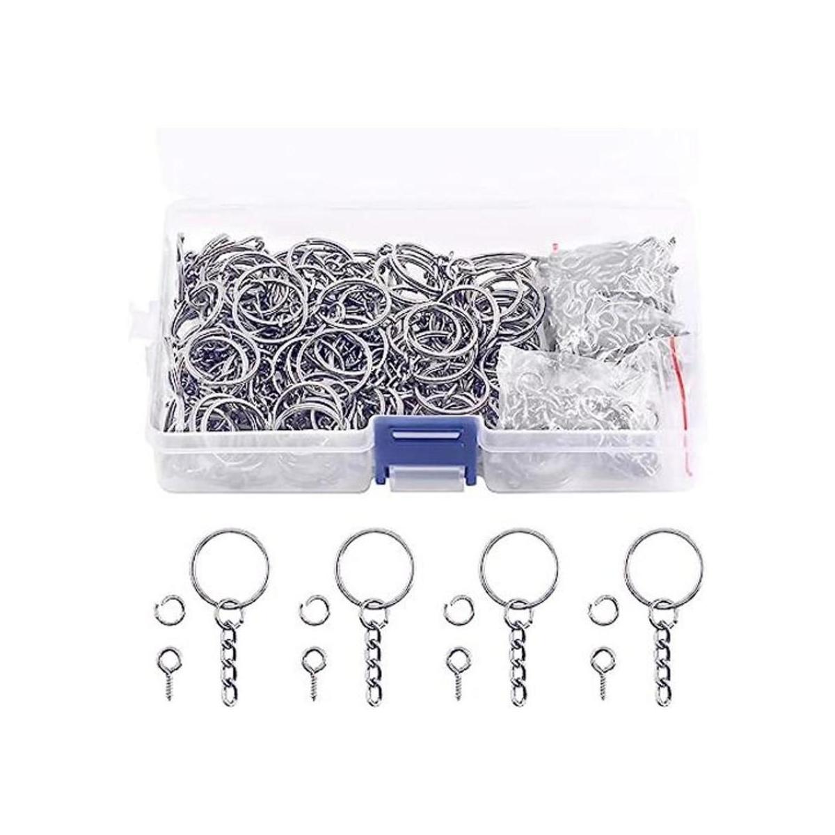 Swpeet Kit de 450 anillos de plata de 45 pulgadas de