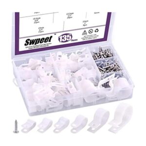 Swpeet Paquete de 135 pinzas de cable de plástico de_1