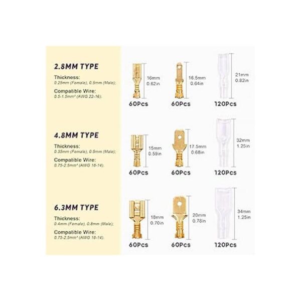 Swpeet 720 piezas de oro de 2.84.80.248 in macho y_2