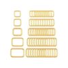 Swpeet 50 anillos rectangulares de metal dorado