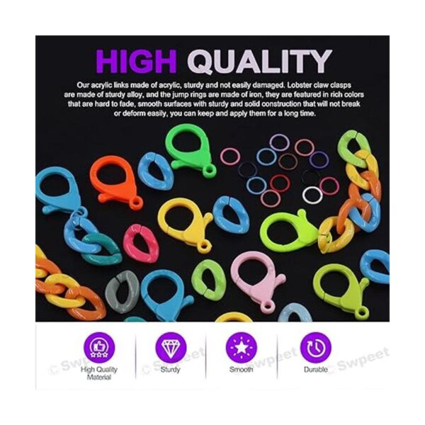 Swpeet 360 anillos de enlace acrílico de 15 colores