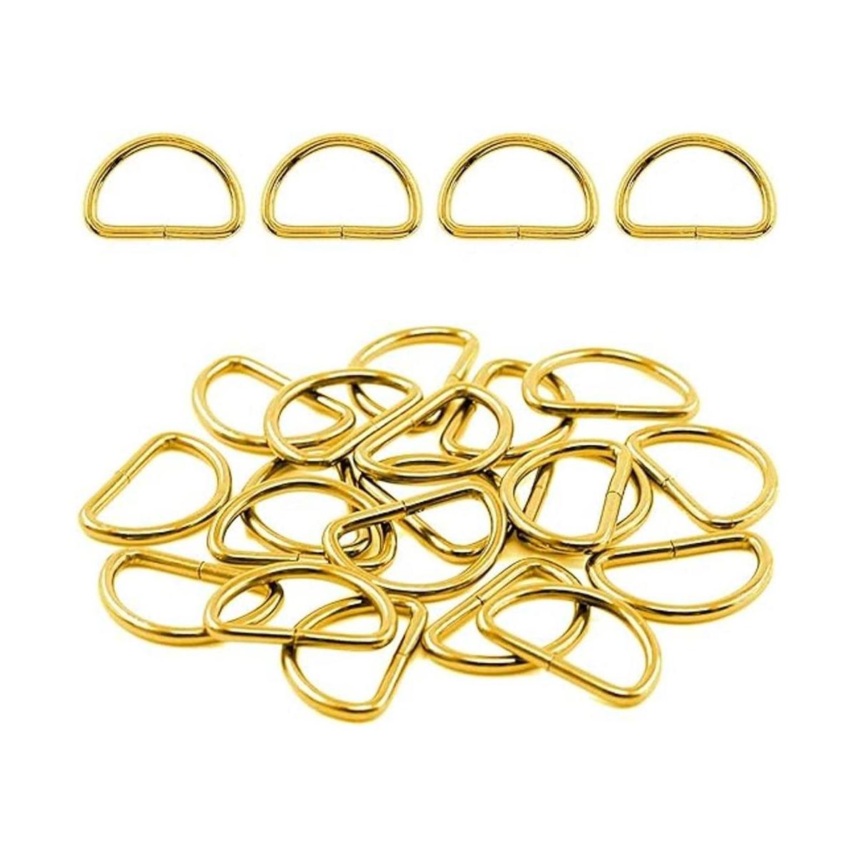 Swpeet 150 anillos en D semicirculares de metal de 0.984