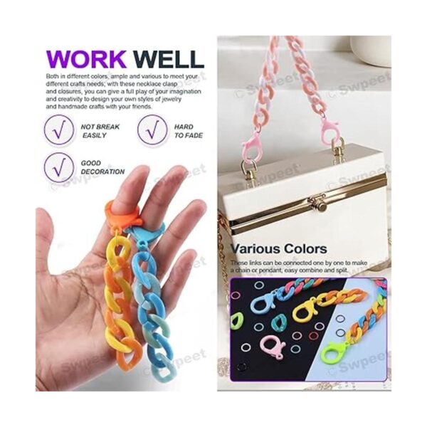 Swpeet 360 anillos de enlace acrílico de 15 colores