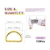 Swpeet 150 anillos en D semicirculares de metal de 0.984