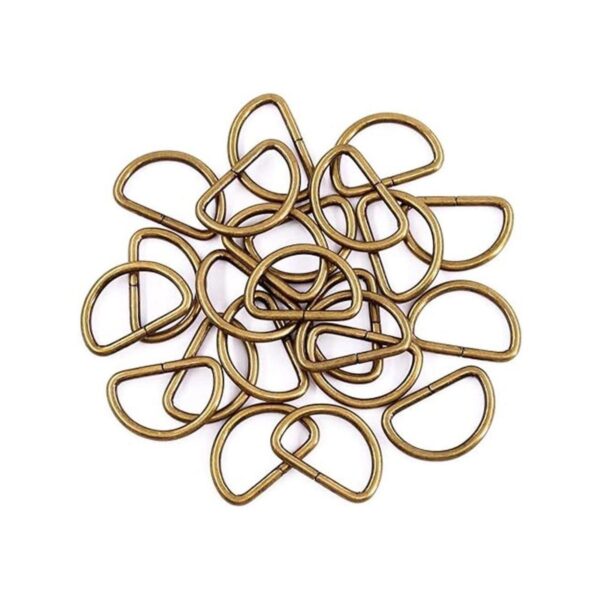 Swpeet 150 anillos en D semicirculares de bronce de 0.984