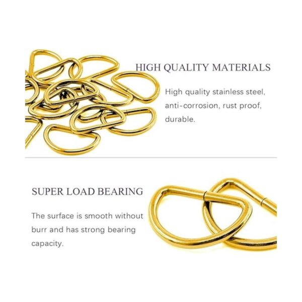 Swpeet 150 anillos en D semicirculares de metal de 0.984
