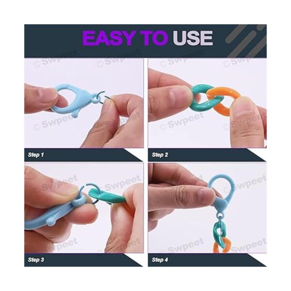Swpeet 360 anillos de enlace acrílico de 15 colores
