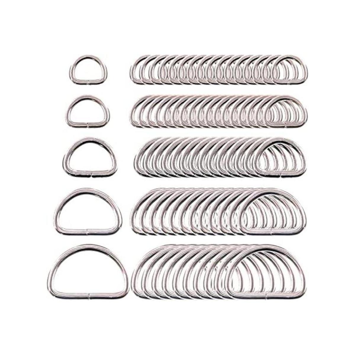 Swpeet 120 anillos en D de metal multiusos surtidos para