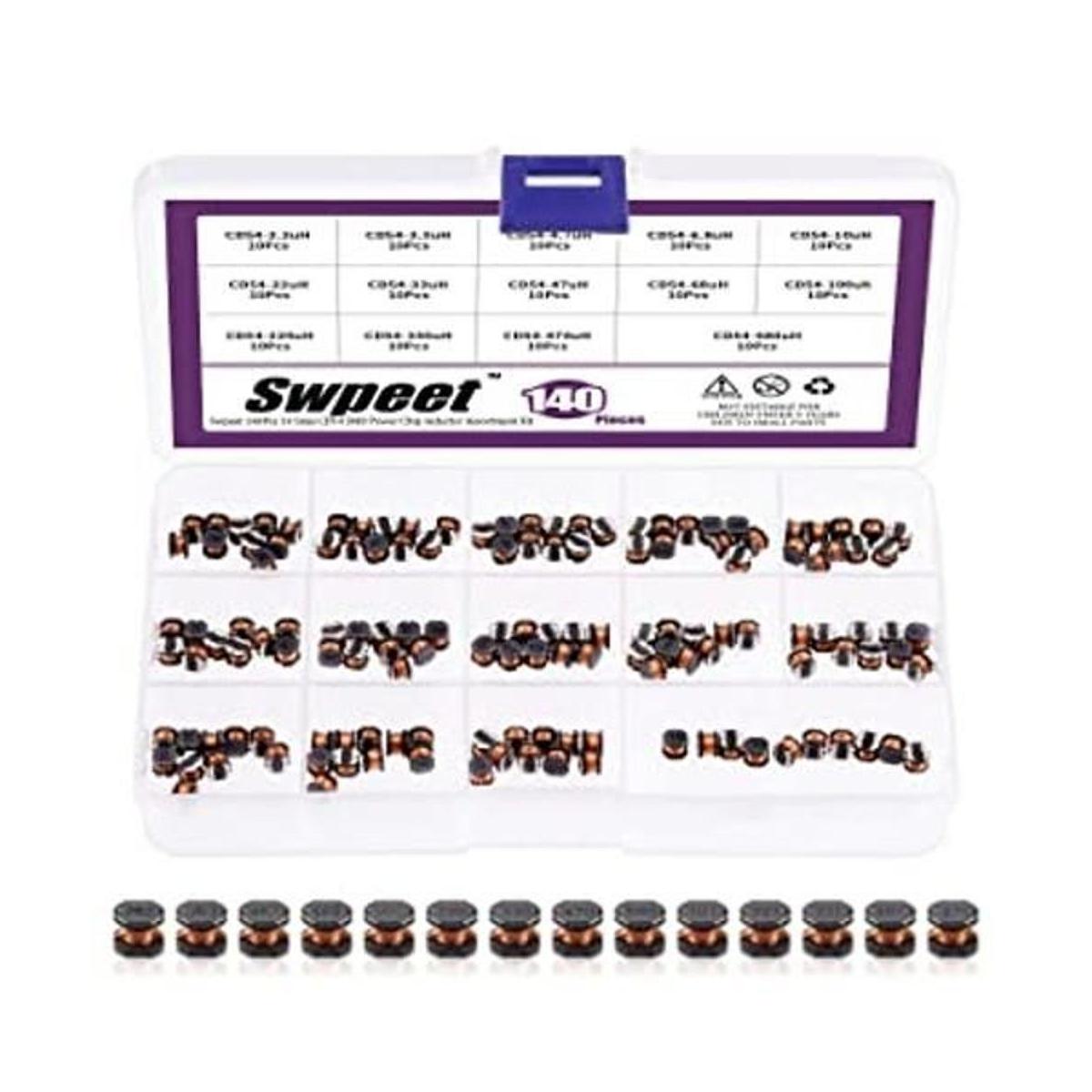 Swpeet 140 unidades de 14 valores 2.2UH 680UH CD54 Kit
