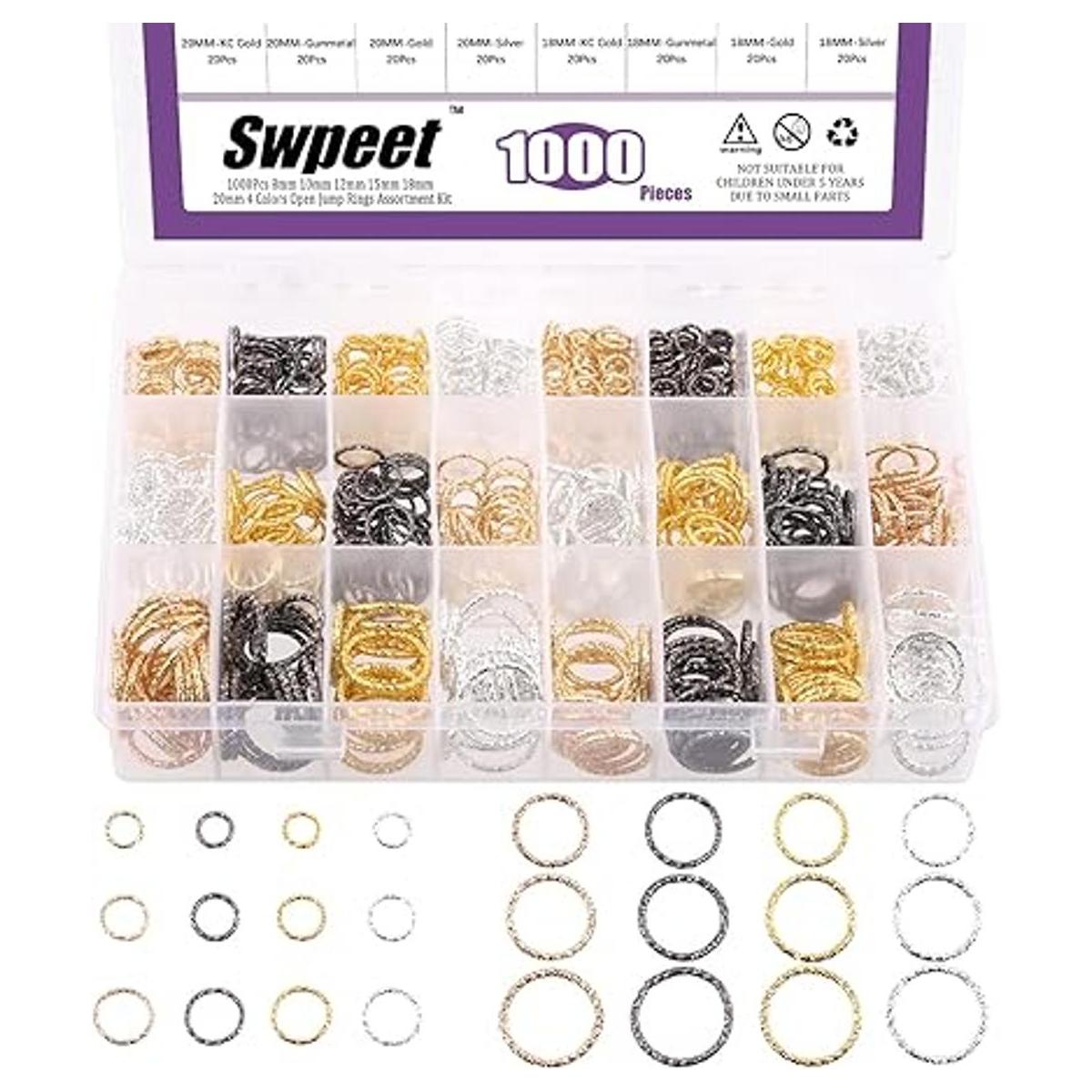 Swpeet 1000 piezas de 4 colores 6 tamaños