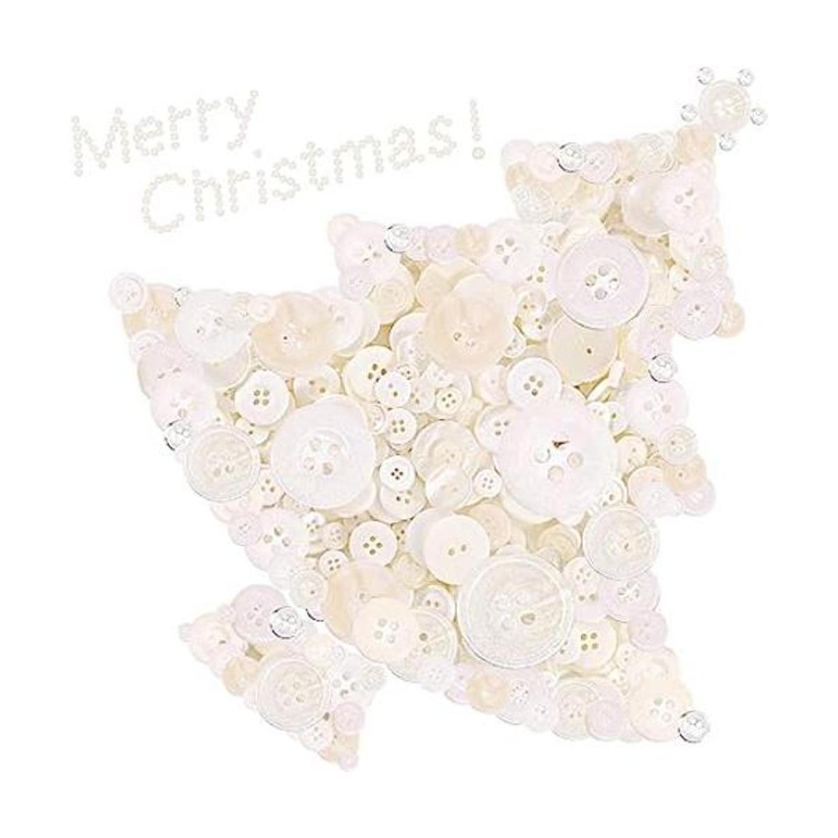 Swpeet 1000 botones blancos de Navidad 2 y 4 agujeros