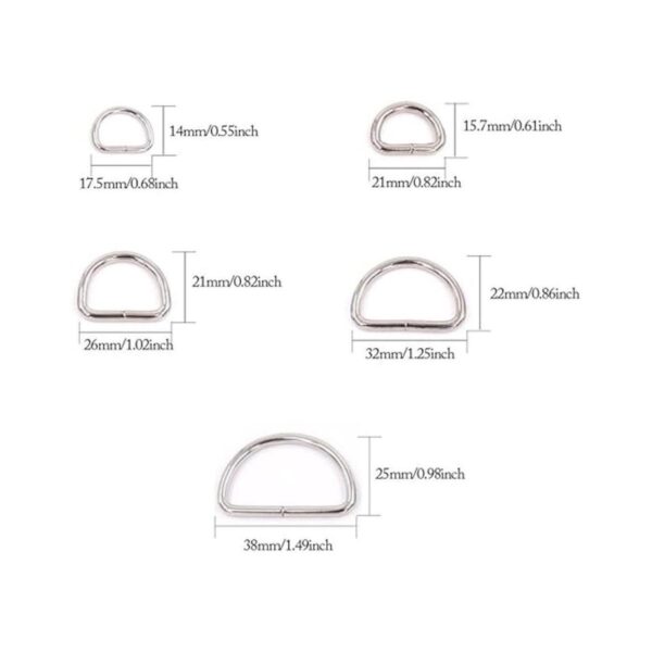 Swpeet 120 anillos en D de metal multiusos surtidos para_2
