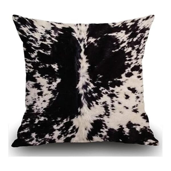 Swono Funda de almohada con estampado de cuero de vaca_5