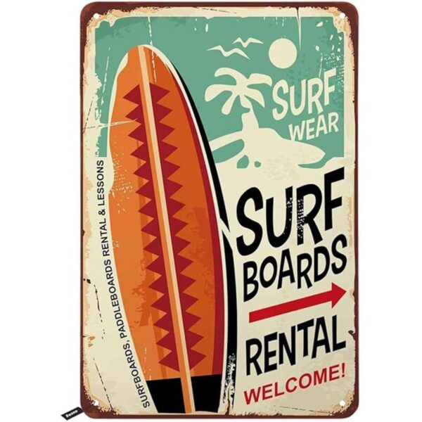 Swono Letreros de estaño para tablas de surf ropa de