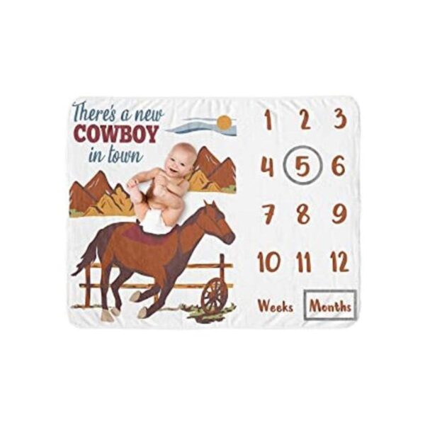 Sweet Jojo Designs Wild West Cowboy Boy Milestone Manta_1