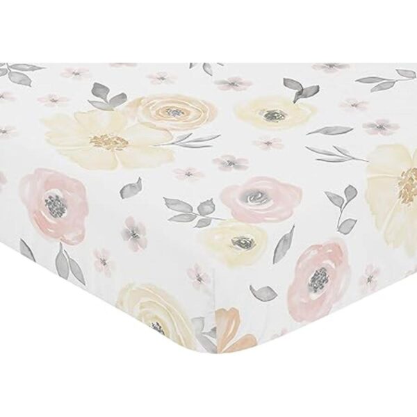 Sweet Jojo Designs Amarillo y Rosa Acuarela Floral Chica_2