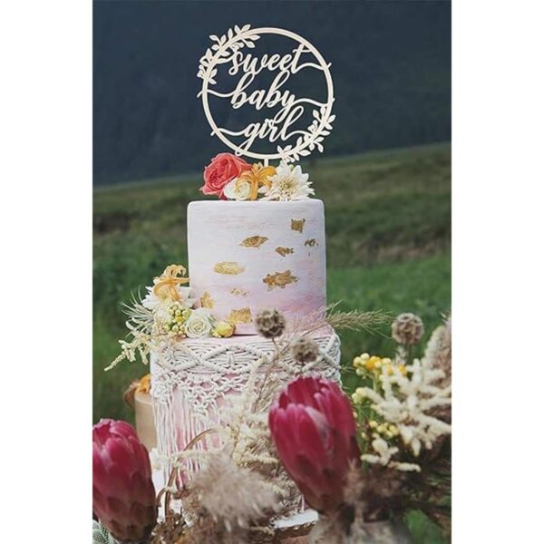 Sweet Baby Girl Decoración para pastel de bebé de primer_3