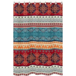 Sweet JoJo Designs Cortina de ducha de tela bohemia y_1