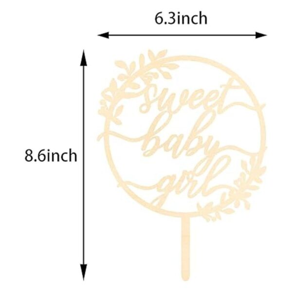Sweet Baby Girl Decoración para pastel de bebé de primer_4