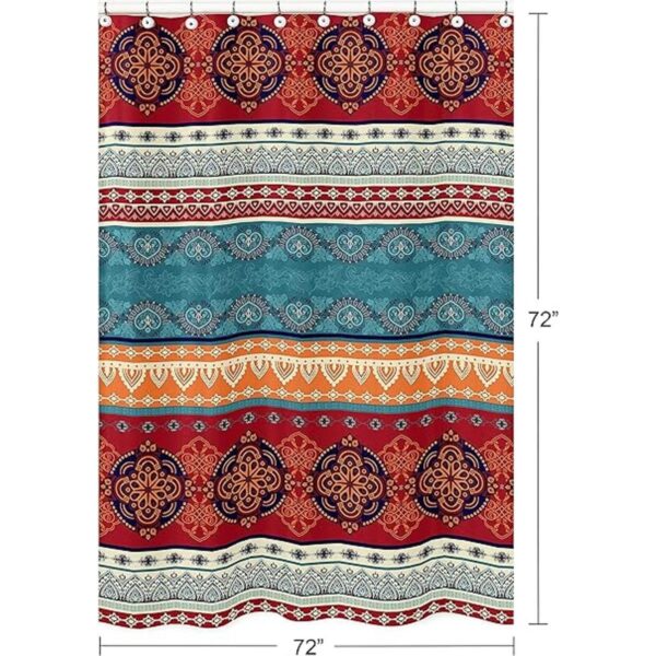 Sweet JoJo Designs Cortina de ducha de tela bohemia y_4