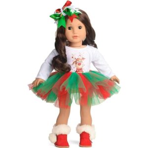 Sweet Dolly Doll Clothes Christmas Deer Tutu Dress fits_1