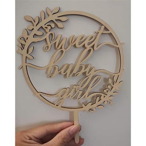 Sweet Baby Girl Decoración para pastel de bebé de primer_5