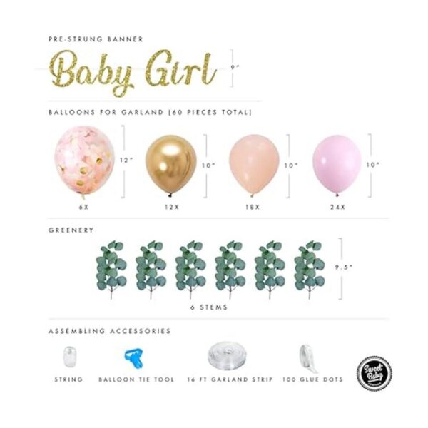 Sweet Baby Co. Decoraciones de baby shower para niña con_3