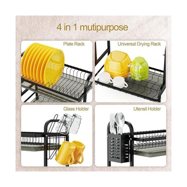 Swedecor Escurridor de platos pequeño de 2 niveles_5