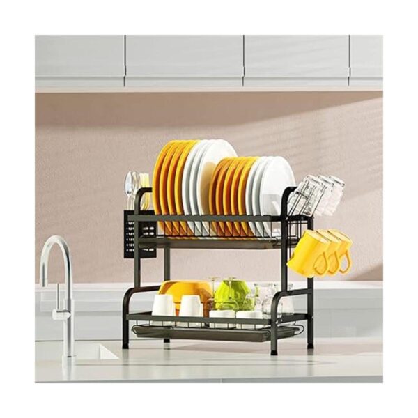 Swedecor Escurridor de platos pequeño de 2 niveles_2