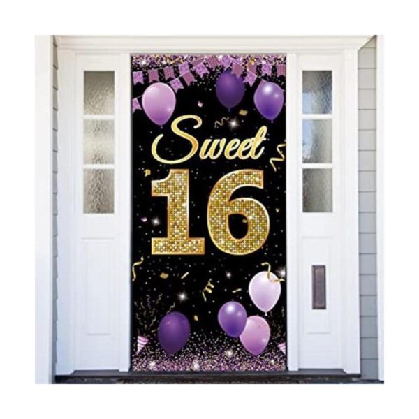 Sweet Póster para puerta de 16 cumpleaños decoración de_1