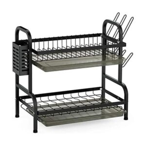 Swedecor Escurridor de platos pequeño de 2 niveles_1