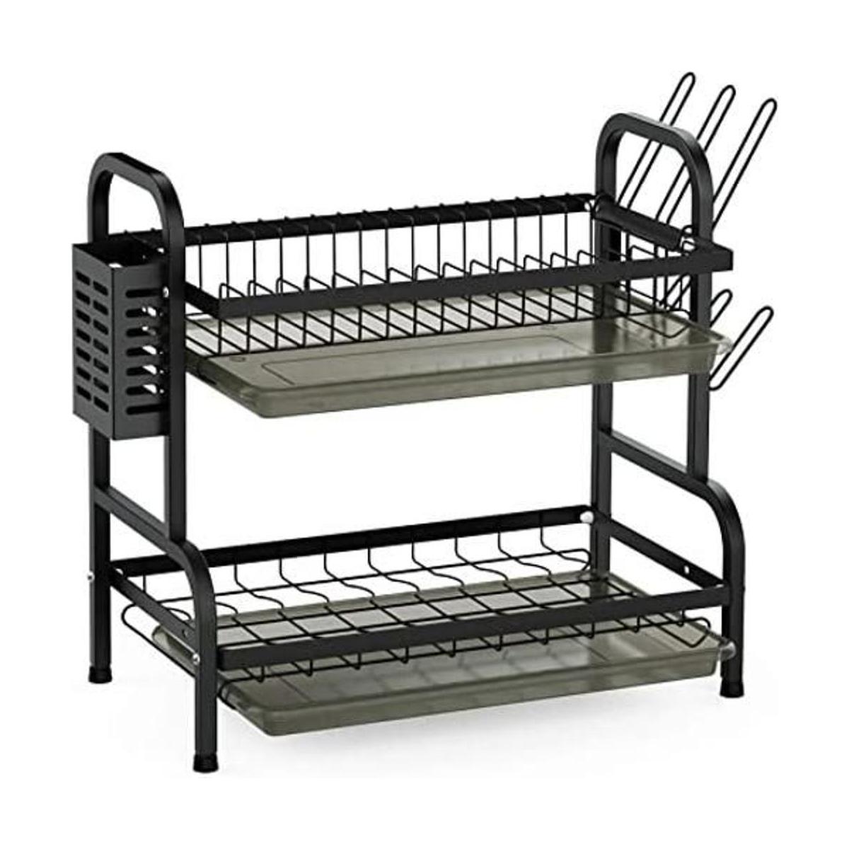 Swedecor Escurridor de platos pequeño de 2 niveles