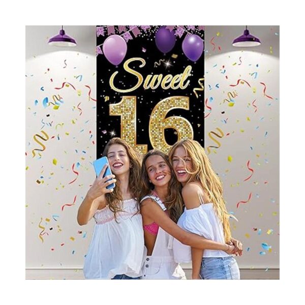 Sweet Póster para puerta de 16 cumpleaños decoración de_3