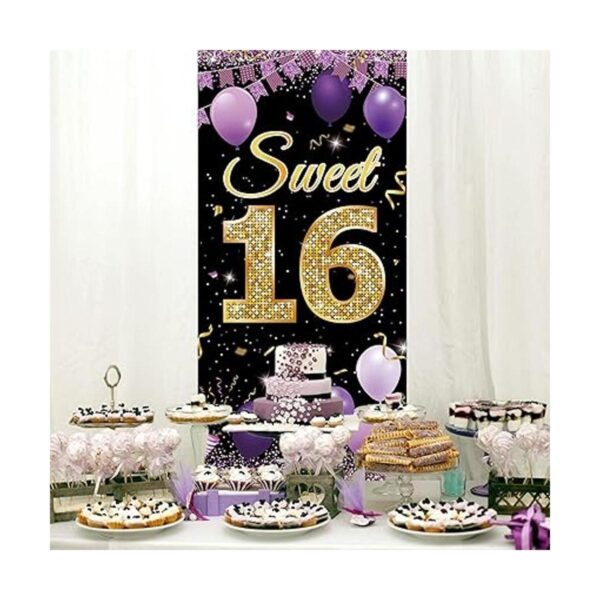 Sweet Póster para puerta de 16 cumpleaños decoración de_6