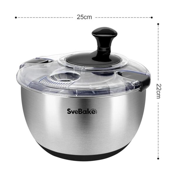 SveBake Ensalada Spinner Lavadora grande de acero