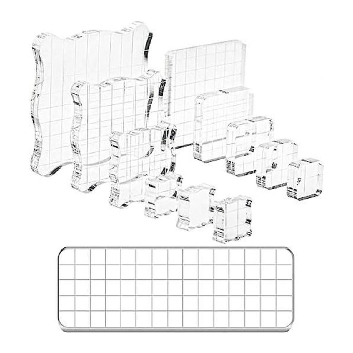 Suwimut Juego de 12 bloques de sellos acrílicos bloques