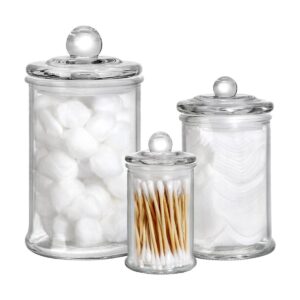 Suwimut Juego de 3 tarros de boticario de cristal con